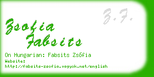 zsofia fabsits business card
